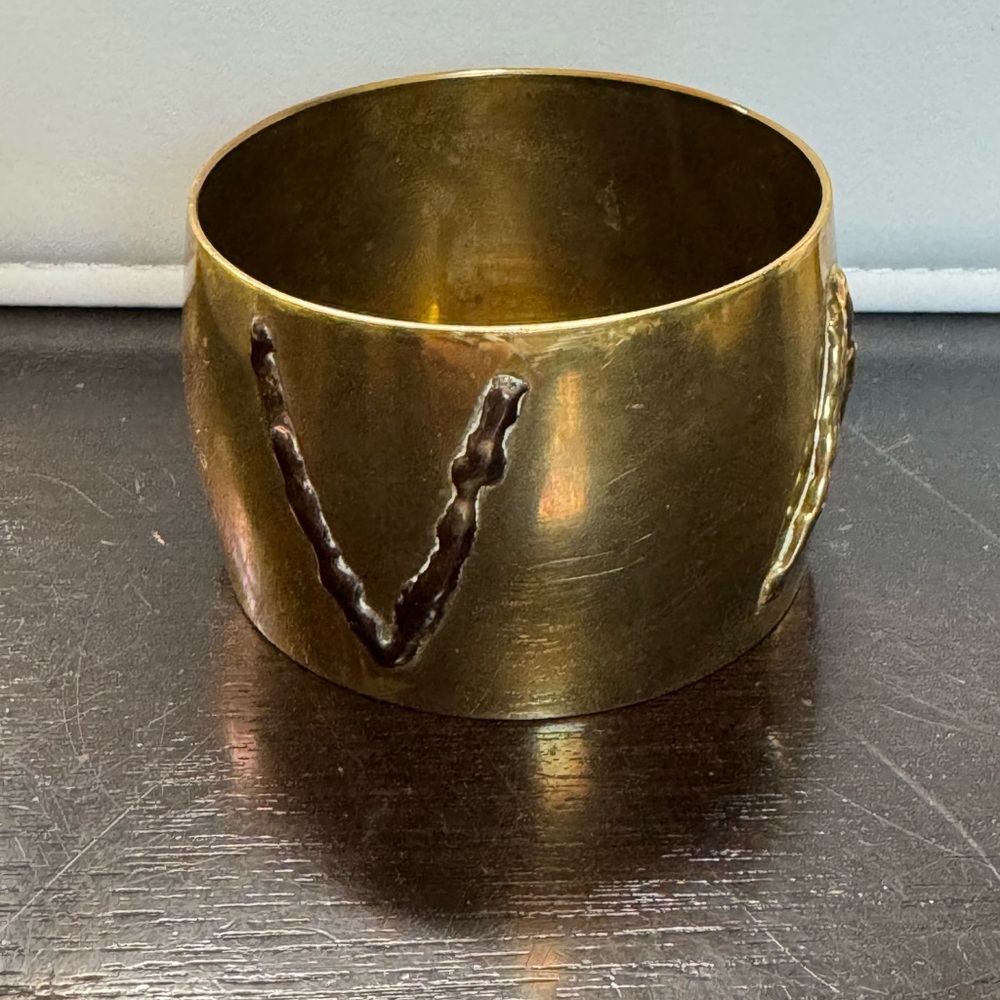 Wide Brass Bangle 2”
